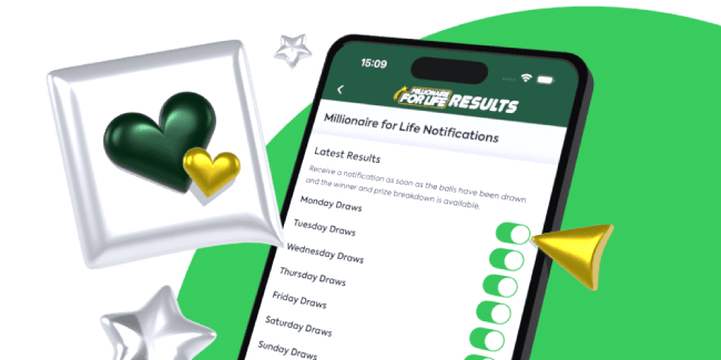 Get notified with the newest Millionaire For Life results